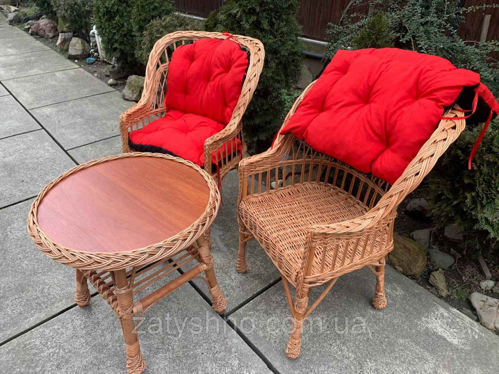 Комплект плетених меблів з накидками на крісла Київ - фото 5