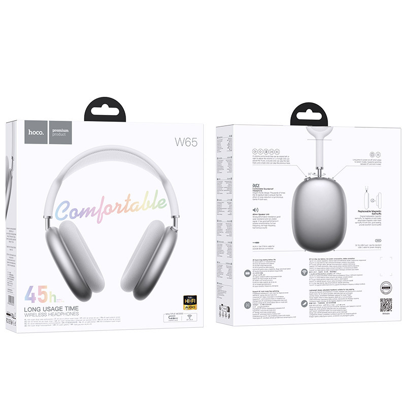 Бездротові накладні навушники HOCO W65 Happy BT headphones Silver Одеса - фото 2