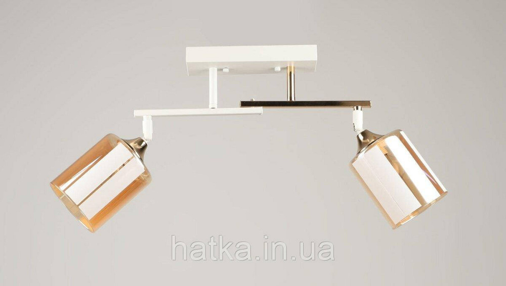 Люстра стельова VALESO K2322/2 на 2 плафони E27, Білий+Золото, Метал/Скло Київ - фото 1
