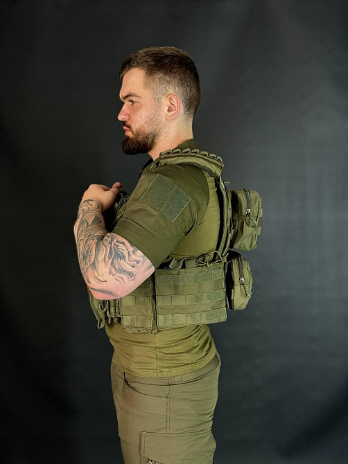 Тактична плитоноска Yakeda з 9 підсумками тактична плитоноска олива бронежилет на системмі моллі   WAR Львів - фото 4