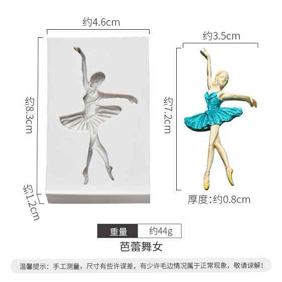 Молд кондитерский Балерина 46 на 83 мм серый Киев