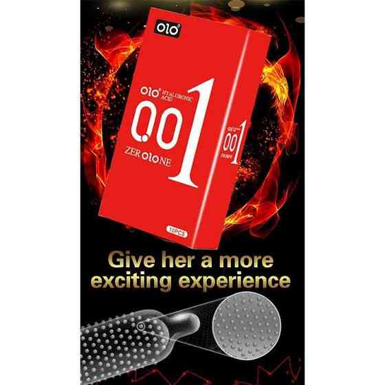 Презервативы Olo 0.01 RED Foil с пупырышками и гиалуроновой смазкой 10 шт Винница