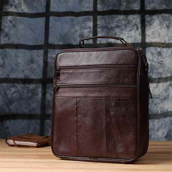 Чоловіча сумка з ручкою для перенесення в руці з натуральної шкіри Vintage 23024 Коричневий Київ
