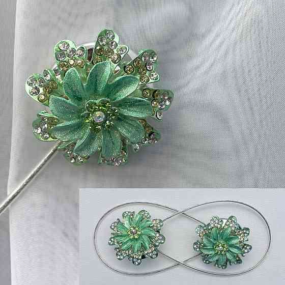 Магніти для штор та гардин "Flowers" набір 2 шт М'ятний (81-219) Київ