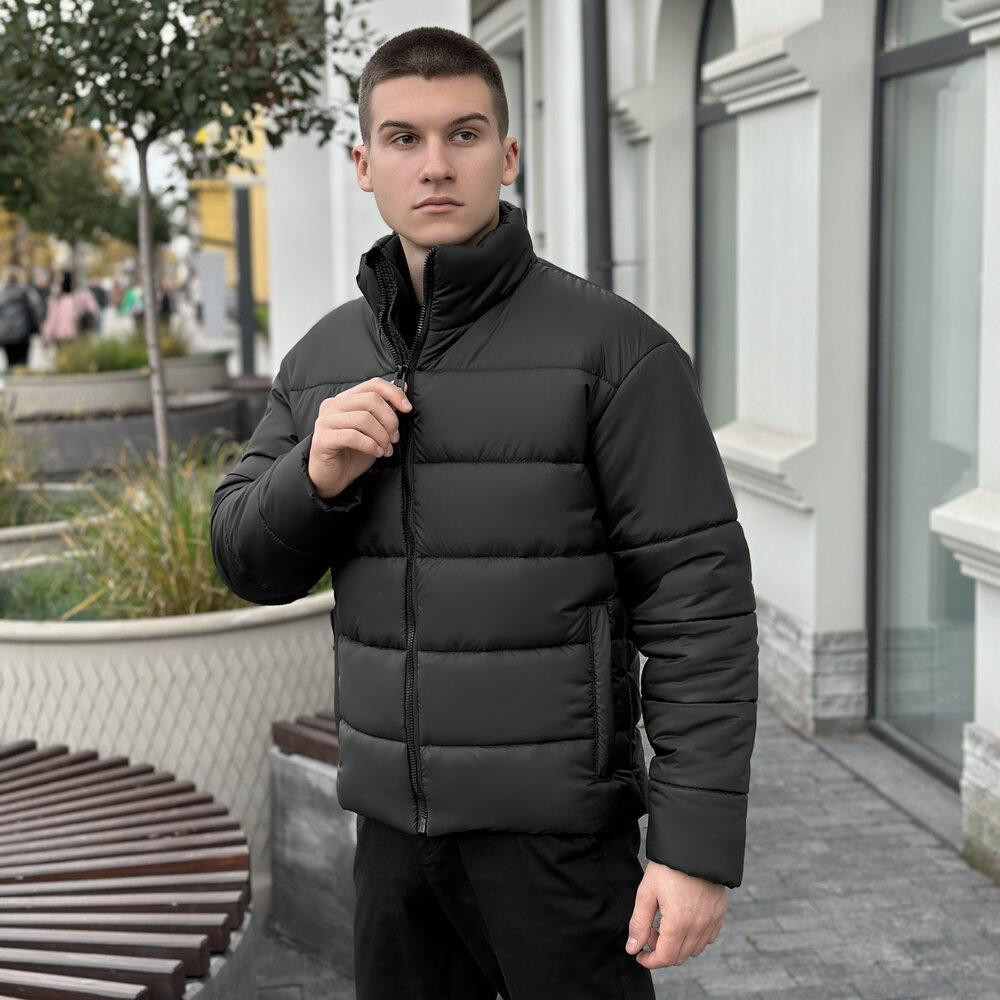 Чоловічий пуховик зимовий дутий короткий, куртка тепла Pobedov Bubble Gum водовідштовхувальна до -20 чорна Одеса - фото 3
