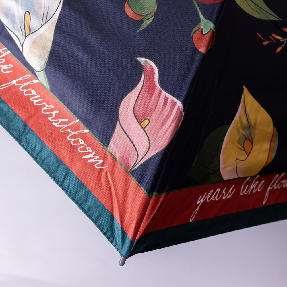 Парасолька механічна елегантна з принтом міцна надійна з поліестеру діаметр 99 см Чорний HP-23-15B Київ - фото 7