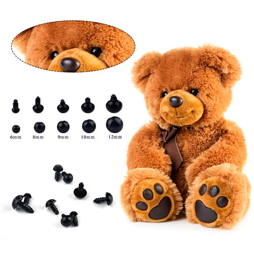 Глаза для игрушек 6-12мм винтовые с фиксатором 100шт, пластиковые, набор Винница - изображение 2