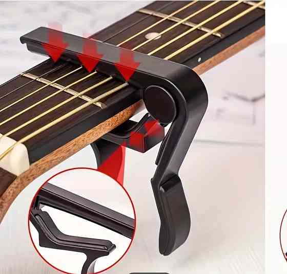 Каподастр гітарний для шестиструнної гітари капо 8,3 см чорний Київ