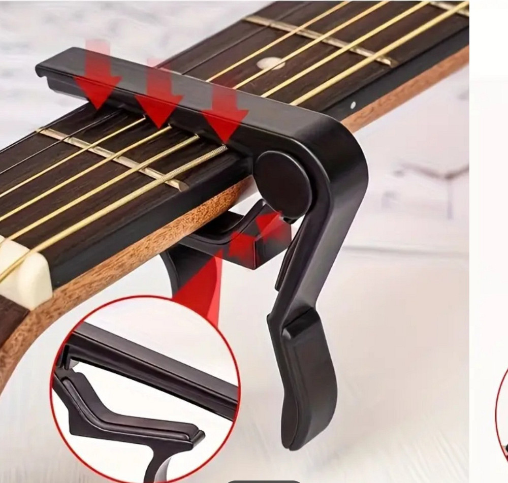 Каподастр гітарний для шестиструнної гітари капо 8,3 см чорний Київ - фото 5