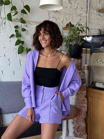 Костюм жіночий літній льон Лавандовий XL-2XL Харків