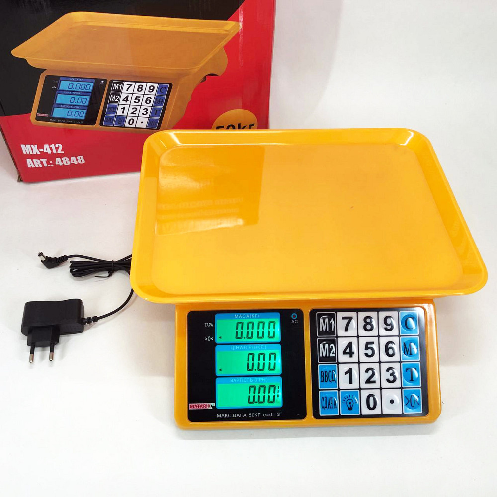 Ваги електронні 50 кг Matarix, Побутові електронні ваги для магазину Якісні торгові 50 кг FD-90 Львів - фото 5