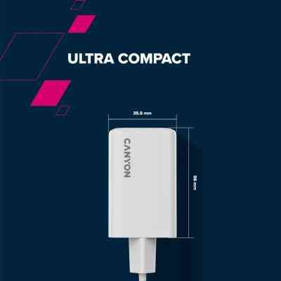 Зарядное устройство Canyon CU65ACC GaN 65W 2xPD 1xQC EU White (CNS-CUW65ACC) Винница