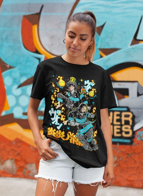 Футболка для мальчика аниме Фире Форке Схинра Кусакабе оверсайз (рост от 165 до 180 ) Черний AnimeJ0954m Днепр - изображение 3