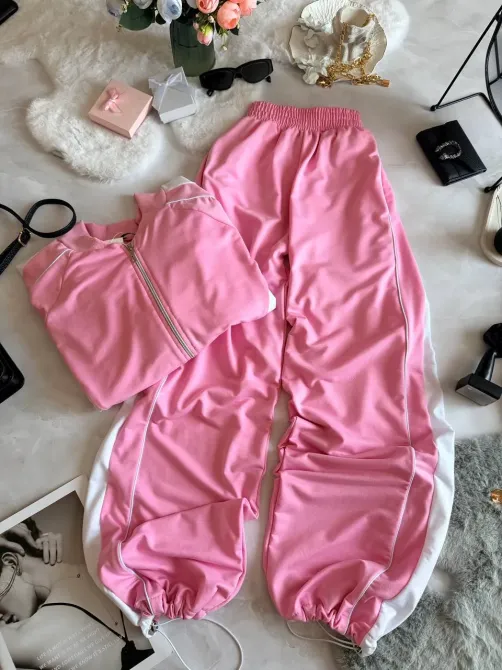 Жіночий спортивний костюм двонитка з блискавкою та регульованими штанами Одеса - фото 11