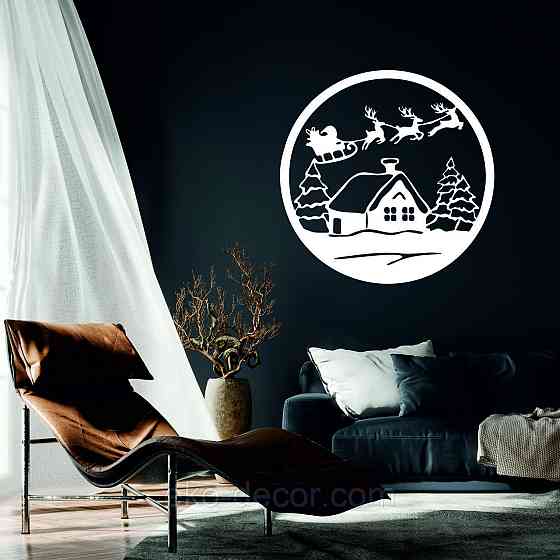 Декоративне настінне Панно «Новий рік», Декор на стіну 90*90 см, Білий Київ