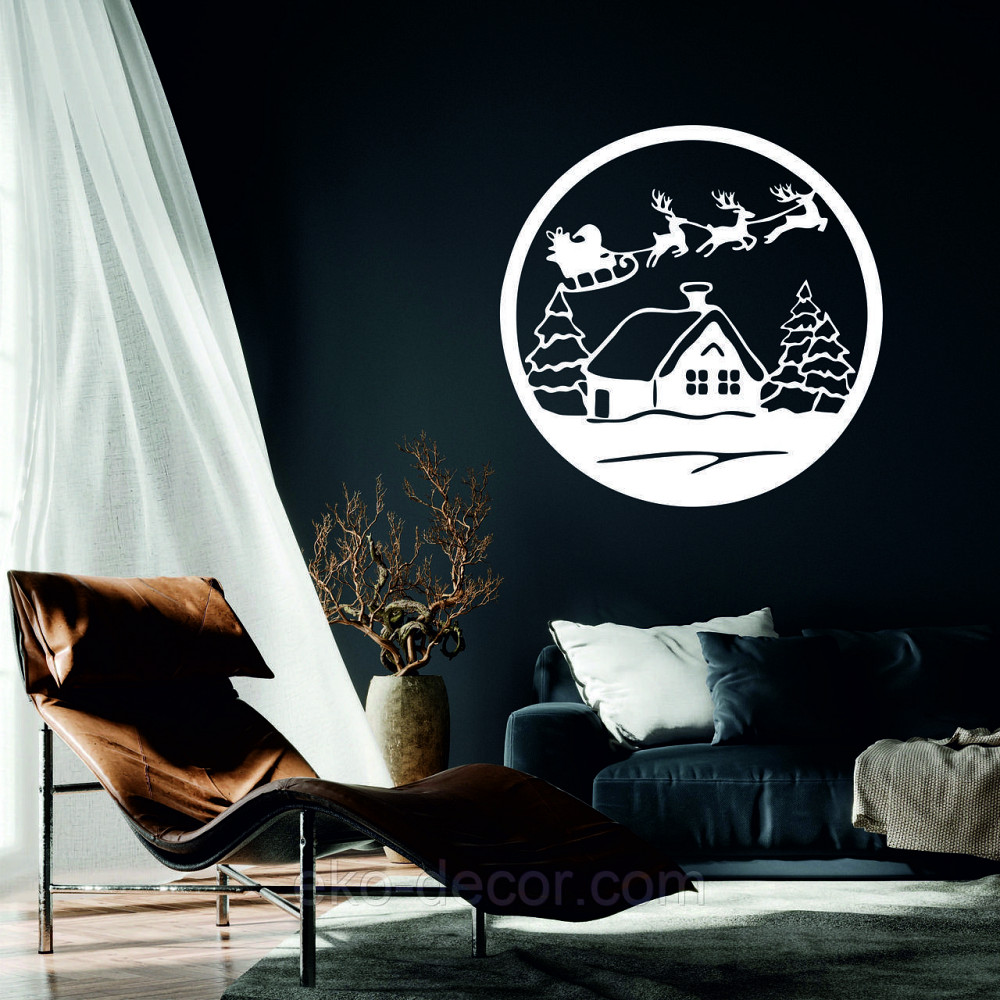 Декоративне настінне Панно «Новий рік», Декор на стіну 90*90 см, Білий Київ - фото 2