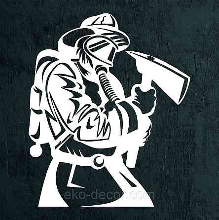 Декоративное настенное Панно «Пожарник» , Декор на стену 90*75 см, Белый Киев