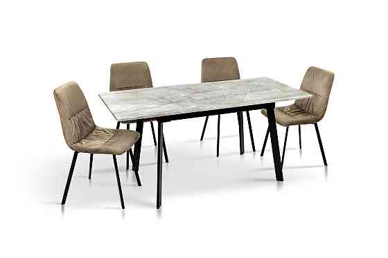 Стіл Етна 120(+40)*75 чорний метал/базальт Киев