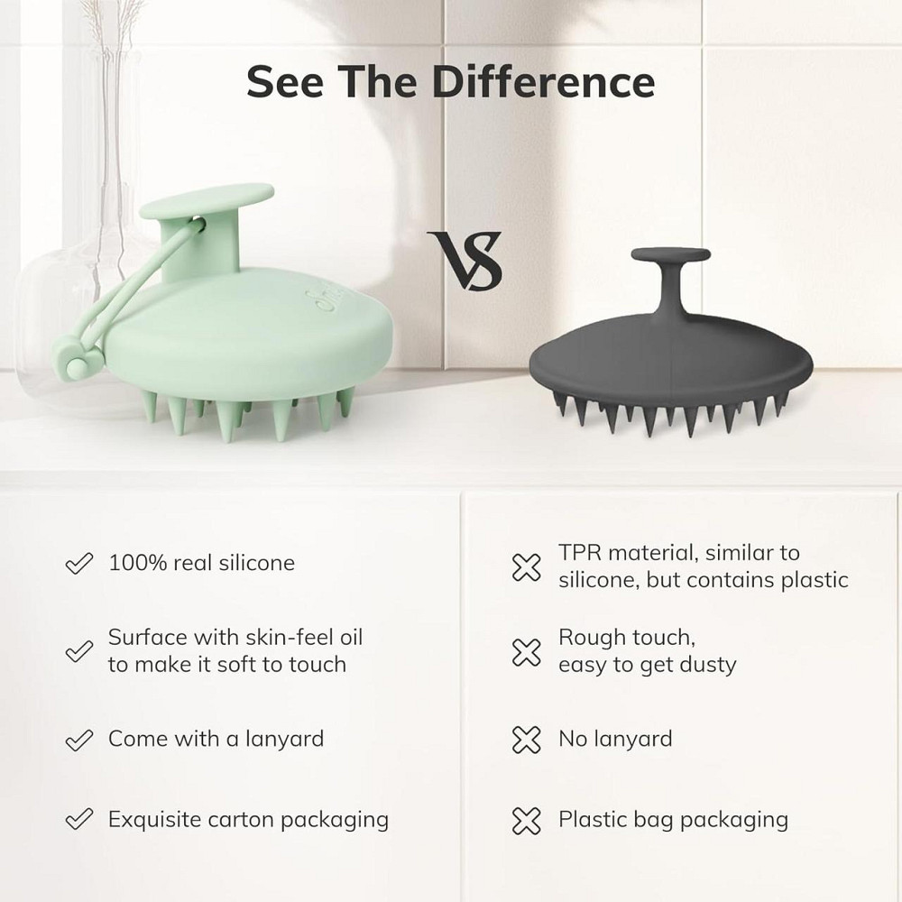 Щітка масажна силіконова Sndyi Fir Green для миття голови та тіла масажер стимул росту проти лупи Київ - фото 7