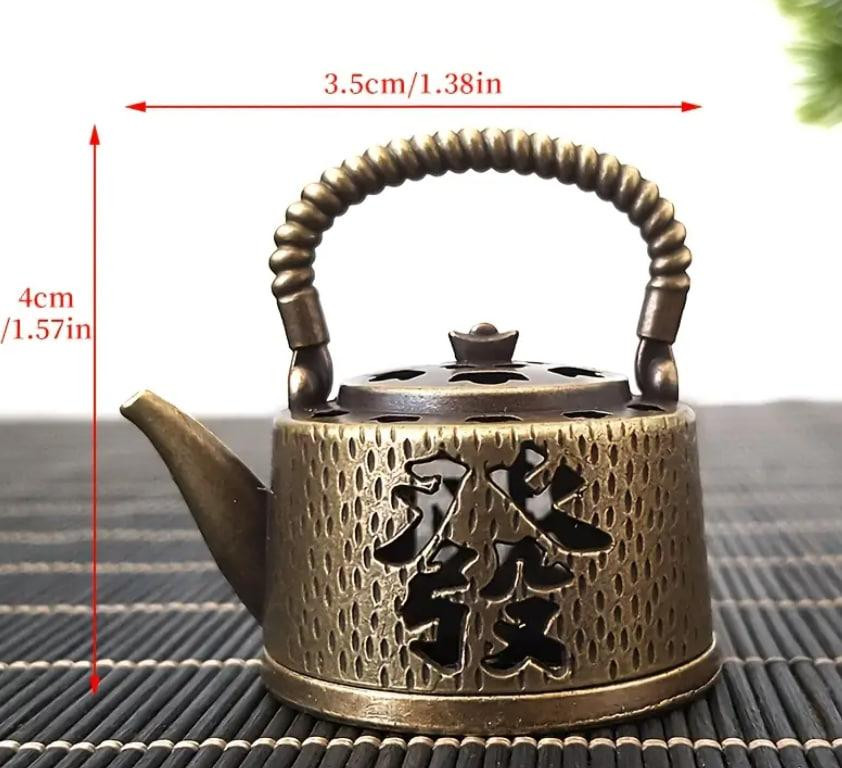 Вінтажний металевий тримач для пахощів "Чайник Дзен". Міні-курильниця 6 см Київ - фото 2