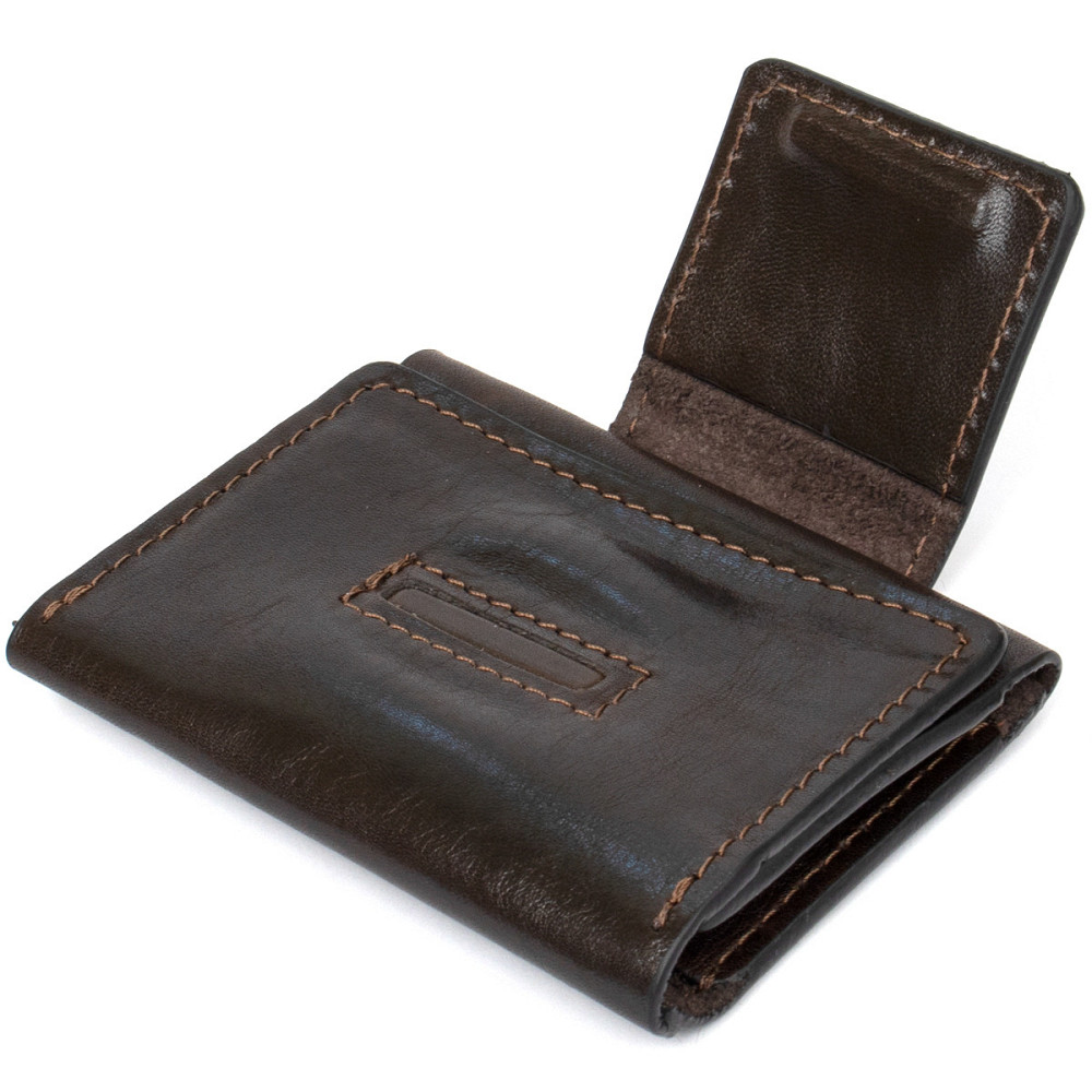 Кожаная визитница Темно-коричневый (GRANDE PELLE) Киев - изображение 19