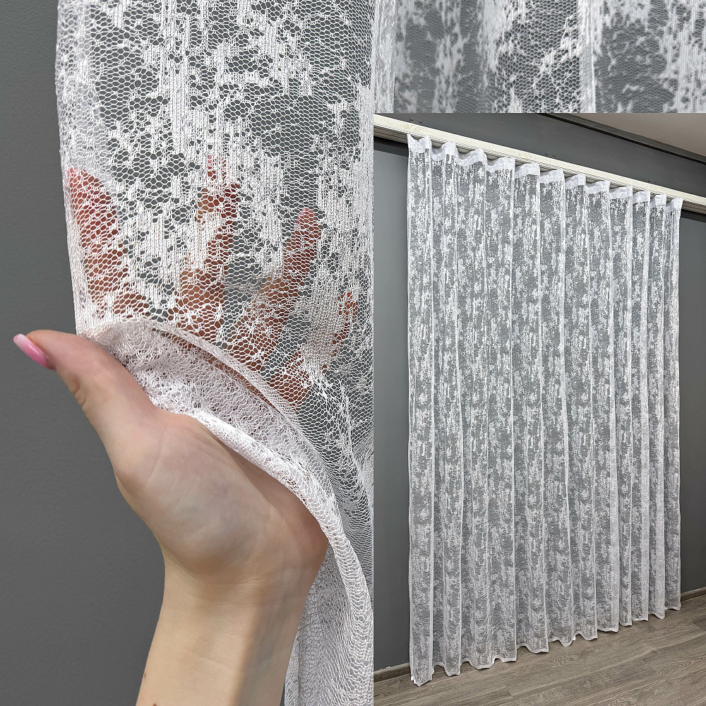 Тюль VR-Textil 703т Мармур Al-1 Жакард Білий 500х270 см (42-1053) Київ - фото 1