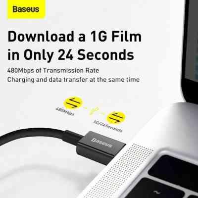 Дата кабель USB-C to Lightning 1.0m 20W Superior Series Black Baseus (CATLYS-A01) Вінниця