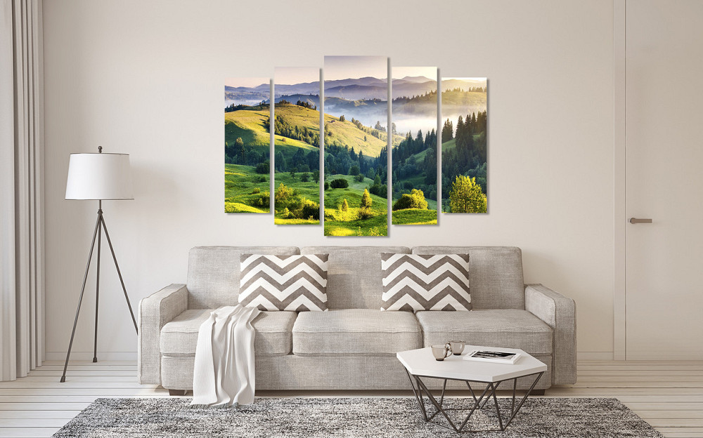 Модульна картина у вітальню/спальню Світанок гір LM010_5 115x170 см Київ - фото 2