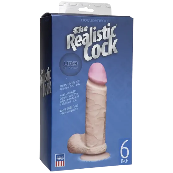 Фалоімітатор Doc Johnson The Realistic Cock 6 inch White – ULTRASKYN, Vack-U-Lock, діаметр 4,3 см Львов