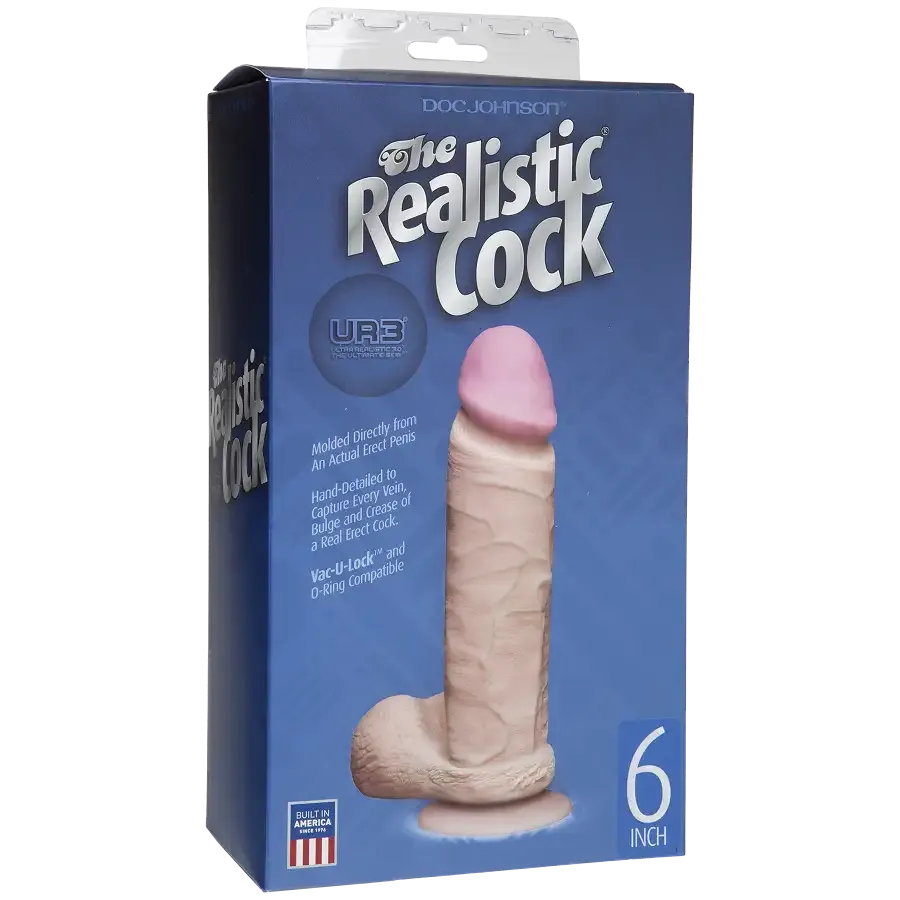 Фалоімітатор Doc Johnson The Realistic Cock 6 inch White – ULTRASKYN, Vack-U-Lock, діаметр 4,3 см Львов - изображение 2