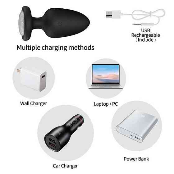 Світна анальна пробка з вібрацією 10X Light Up Rechargeable Anal Plug - 9,8*4,4 см - Анальні іграшки Вінниця