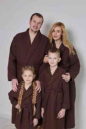 Халат вафельний Ideal Textile довгий коричневий (56860624) Чернівці