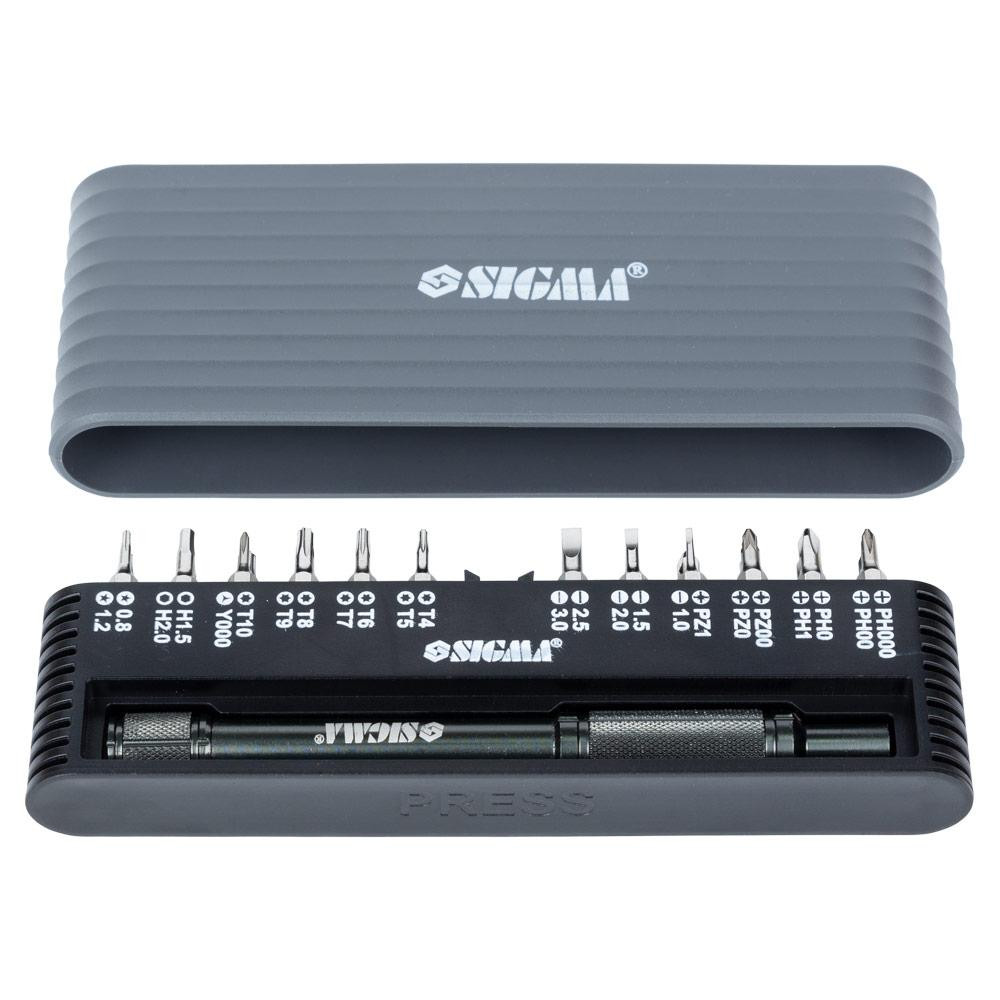 Викрутка + біти 1/4" 24 шт CrV для мобільних телефонів (пласт. кейс) SIGMA (4003251) Київ - фото 1