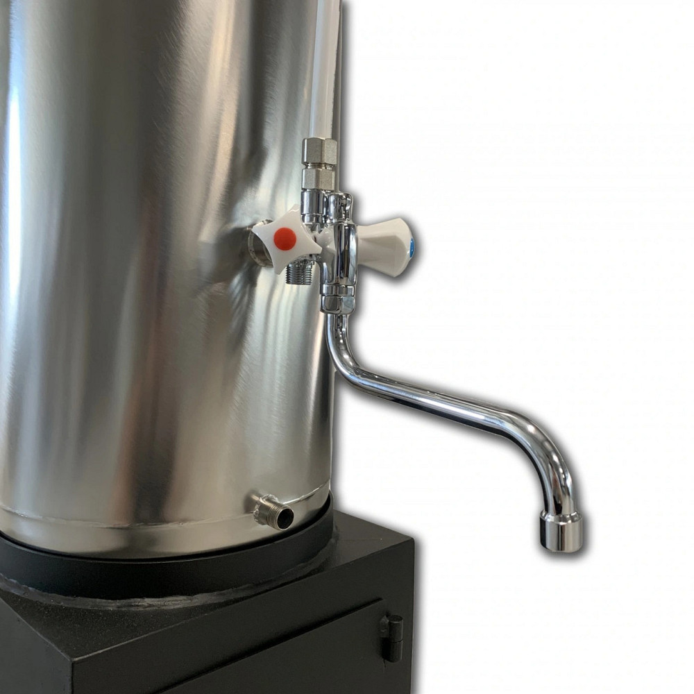 Титан водогрійний з топкою 90 л + набір кранів і душ (бойлер-буржуйка, бойлер на дровах) Київ - фото 6