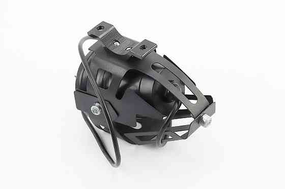 Фара додаткова світлодіодна вологозахисна - LED лінза з обідком "ангельське око" в металевому корпусі, з кріпленням на кермо, 110*70мм Київ