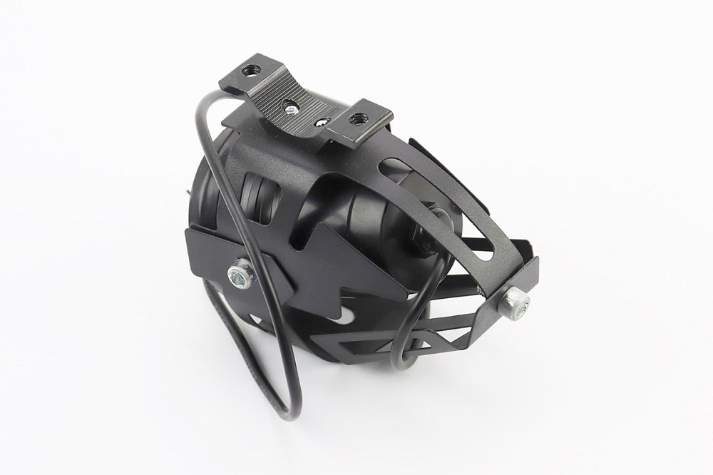 Фара додаткова світлодіодна вологозахисна - LED лінза з обідком "ангельське око" в металевому корпусі, з кріпленням на кермо, 110*70мм Київ - фото 3