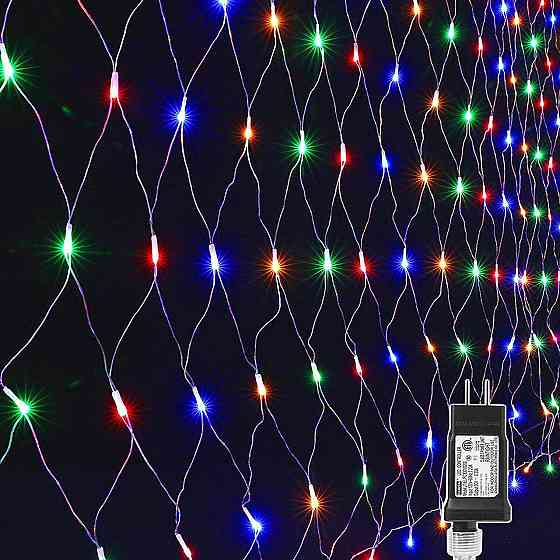 Світлодіодна гірлянда-сітка LYHOPE 3x3 м (360 LED) — Багатоколірна підсвітка для фотозони, таймер, IP44 Київ