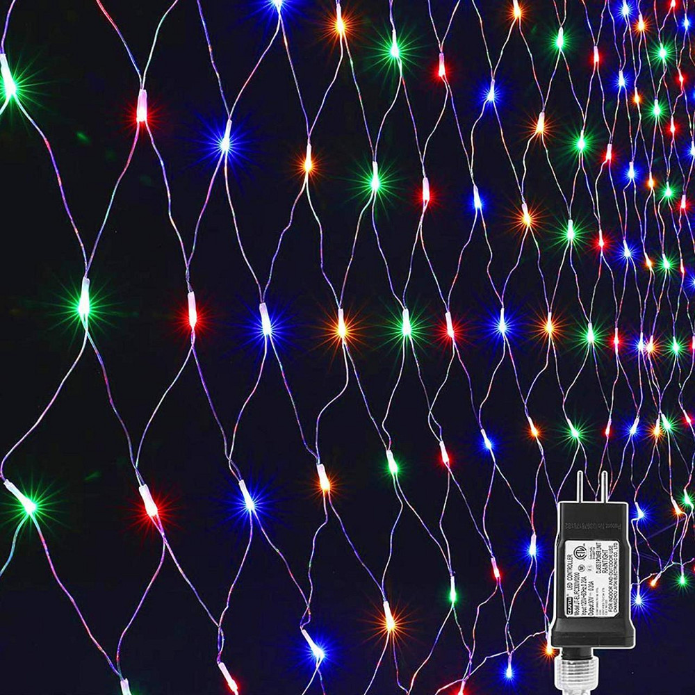 Світлодіодна гірлянда-сітка LYHOPE 3x3 м (360 LED) — Багатоколірна підсвітка для фотозони, таймер, IP44 Київ - фото 2