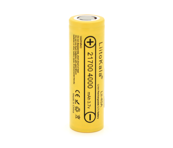 Аккумулятор 21700 Li-Ion LiitoKala Lii-40A, 4000mah （4000-4300mah）, 25A, 3.7V (2.5-4.2V), Yellow, PV Полтава
