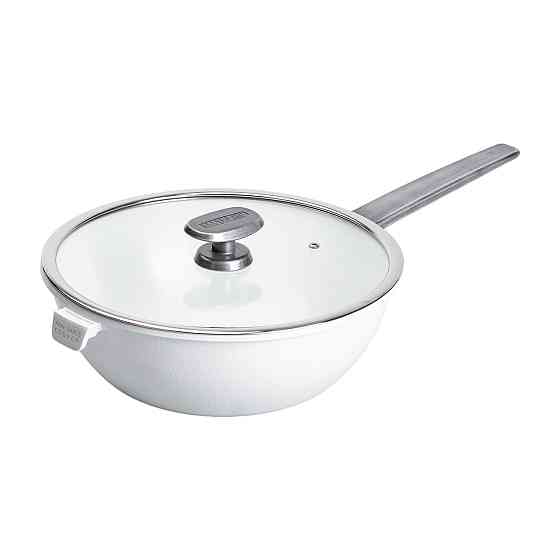 Алюмінієва сковорода 5.6 л з керамічним покриттям антипригарним Ø 30 см Біла MGC HP-4-460W Київ