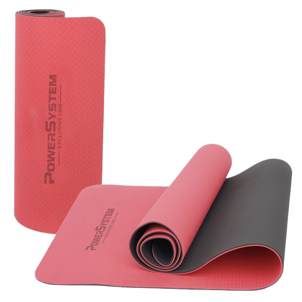 Килимок для йоги та фітнесу Power System PS-4060 TPE Yoga Mat Premium  Red (183х61х0.6) Каменское - изображение 10