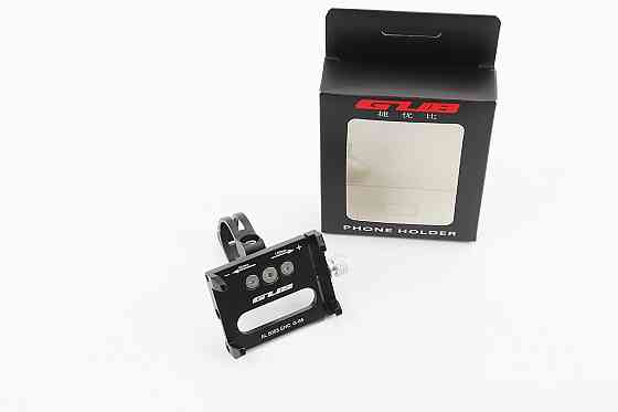 Тримач телефону на кермо алюмінієвий, ширина 50-100мм регульована, чорний G-85 Київ