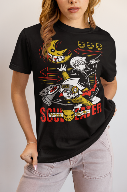 Футболка для хлопчика з аніме принтом Деатх Кід Соул Еатер оверсайз (зріст від 165 до 180) Чорний AnimeJ0758m Дніпро - фото 3