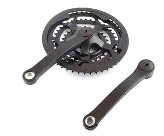 Звезды велосипедные (передние)   28/38/48T   (+2 шатуна L- 17 см, квадрат, черные, с защитой)   KL Мукачево