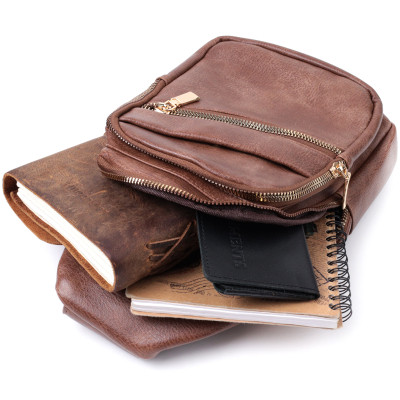 Сумка Vintage З однією лямкою через плече з екошкіри Коричнева (22760) Вінниця - фото 2