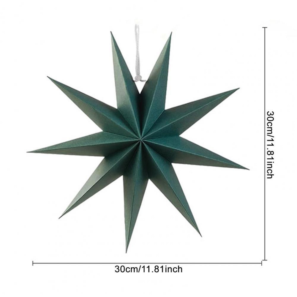 Объёмная звезда из картона девятиконечная 30 см зеленый Киев - изображение 2