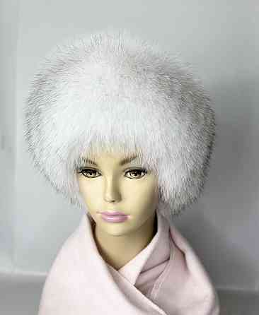 Меховая повязка на голову песцовая Белый вуалевая Харьков