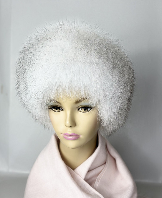 Меховая повязка на голову песцовая Белый вуалевая Харьков - изображение 1