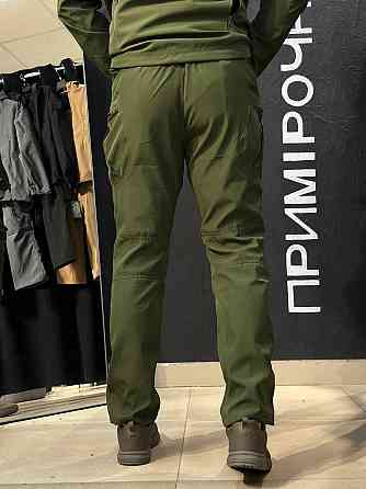 Літній костюм софтшел чоловічий оливковий водонепроникний вітрозахисний легкий зручний костюм Львів