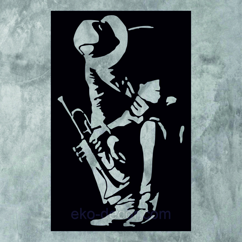 Декоративное настенное Панно «Музыкант», Декор на стену 90*57 см, Черный Киев - изображение 7
